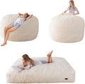 MAXYOYO Giant Bean Bag Chair Bed for Adults, Convertible Beanbag Folds from Lazy Chair to Floor Mattress Bed, Large Floor Sofa Couch, Big Sofa Bed, High-Density Foam Filling, Machine Washable