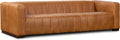 Poly & BARK Canale 99' Sofa – Modern 3-Seater Couch for Living Rooms – Performance Fabric Upholstery, High-Density Foam Cushions, Tapered Legs, Minimal Assembly – Cognac Tan