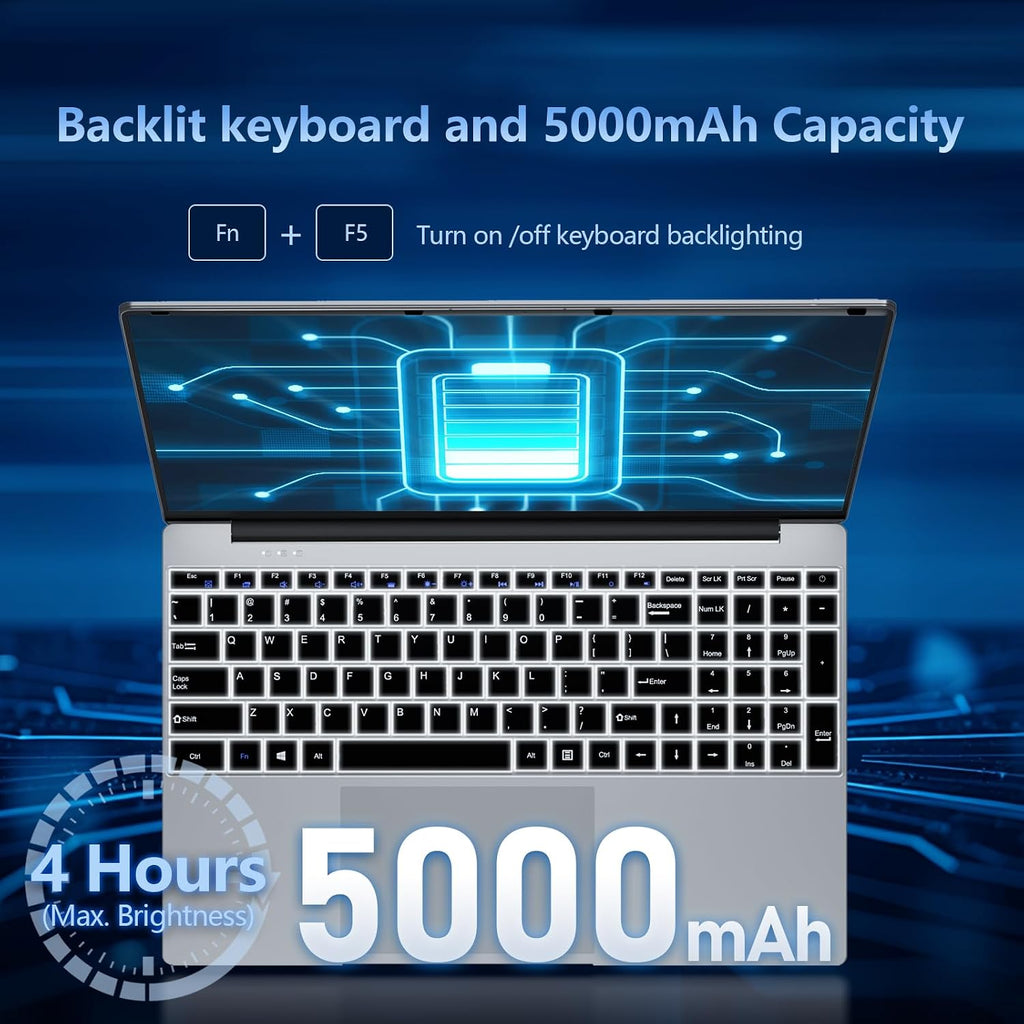 Laptop, 15.6 inch Laptop Computer Core i5-7Y54(Up to 3.20 GHz), Win 11 Pro Lap Top, 16GB RAM 1TB SSD PC, Office 365, FHD 1920 * 1080,UHD Graphics, Backlit KB, 180°Open, WIFI5, BT4.2, 38.5Wh Battery