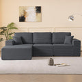 Modular Sectional Couch Modern 108' L Shaped Boneless Cloud Couch with Deep Seat, Sectional Sofa for Living Room Bedroom Apartments Dorms, No Assembly Required, Dark Grey