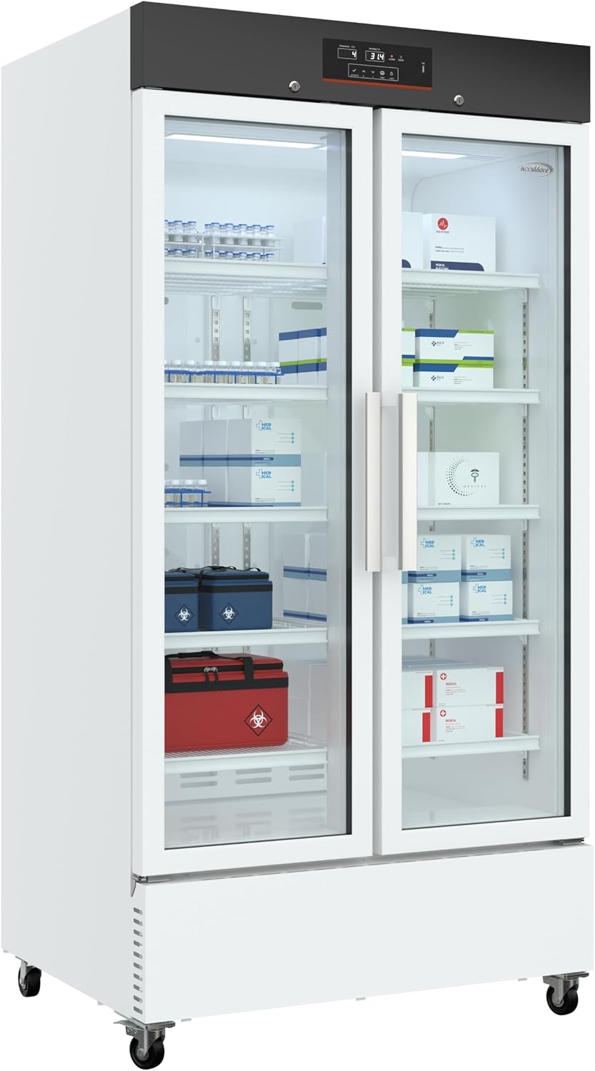KoolMore 27 cu. ft. Medical Vaccine Refrigerator for Pharmacy and Laboratory with Multi-Level Emergency Alarms, UL-Listed in White (KM-PHR-27C)