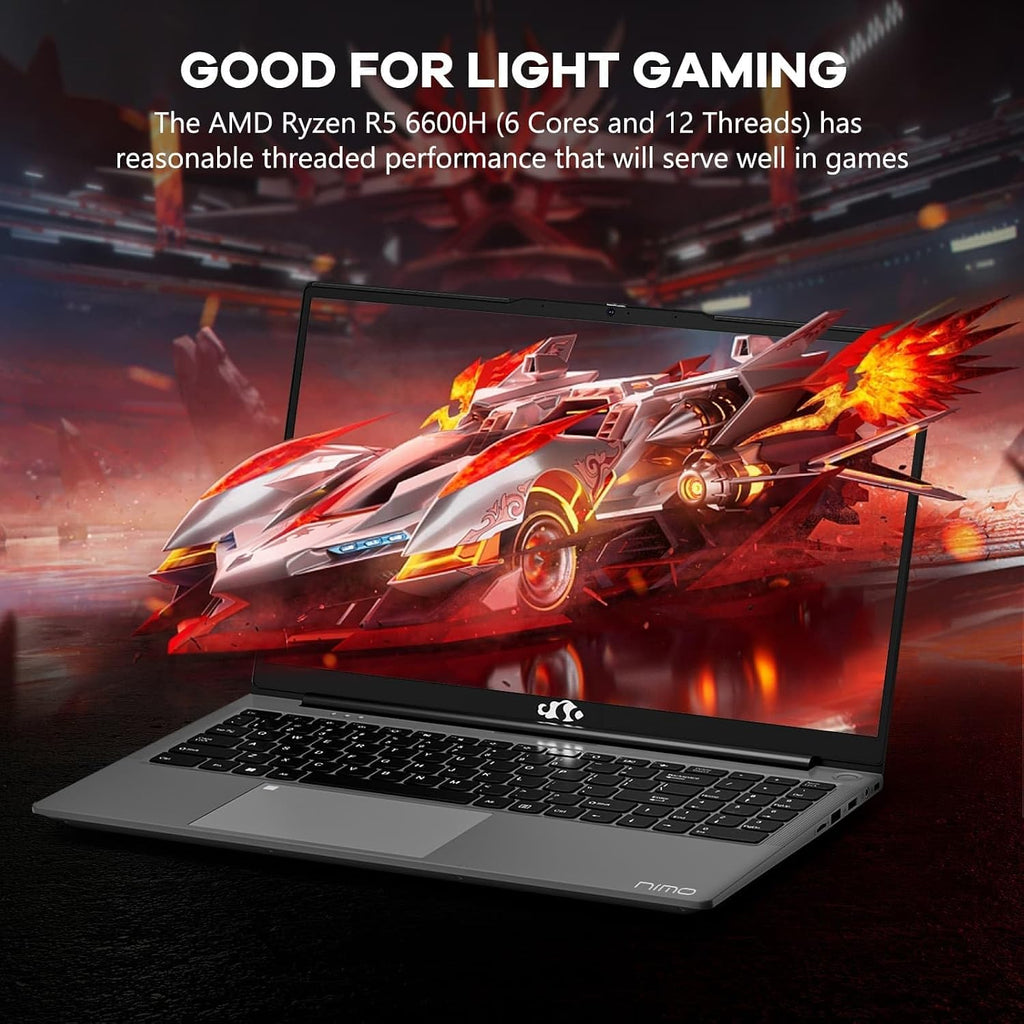 NIMO 15.6' IPS FHD-Gaming-Laptop, AMD Ryzen 5 6600H 6 Cores 32GB DDR5 RAM 1TB SSD (Beat i7-1165G7, Up to 4.5GHz) Radeon 660M GPU-Computer with Backlit Keyboard 100W Type-C Fingerprint Win 11