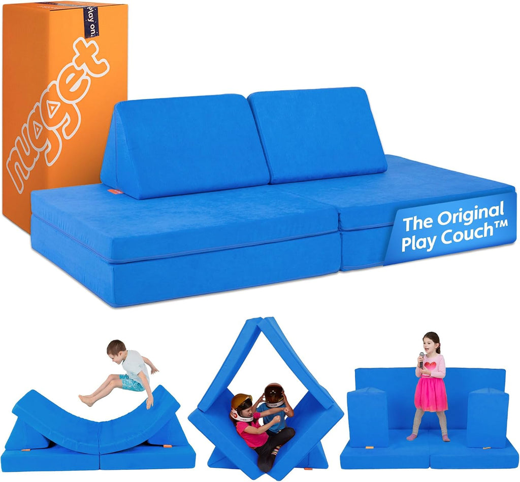 Nugget - The Original Play Couch for Kids - Modular Foam Children's Sofa for Playroom, Imagination, & Creative Open Ended Play - Washable & Convertible Playroom Furniture, Neptune