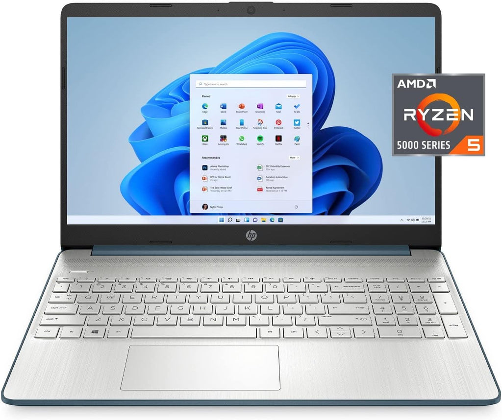 HP 2022 15.6in FHD Business Laptop, AMD Ryzen 5 5500U 6 core CPU (Beat i7-1160G7, up to 4GHz), 16GB RAM, 512GB PCIe NVMe SSD, AMD Radeon Graphics, WiFi, Windows 11, Blue + Generic Accessories