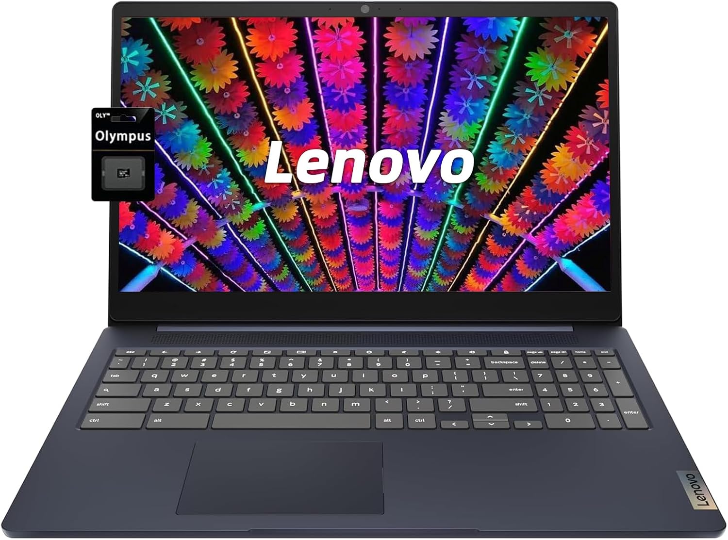 Lenovo Chromebook 15.6'FHD Laptop, Intel Dual Core N4500, 8GB RAM, 128GB Storage (64GB eMMC+64GB SD Card), Business & Students Laptop, Anti-Glare, HDMI, USB, Webcam, WiFi 6, Bluetooth, Chrome OS, Blue