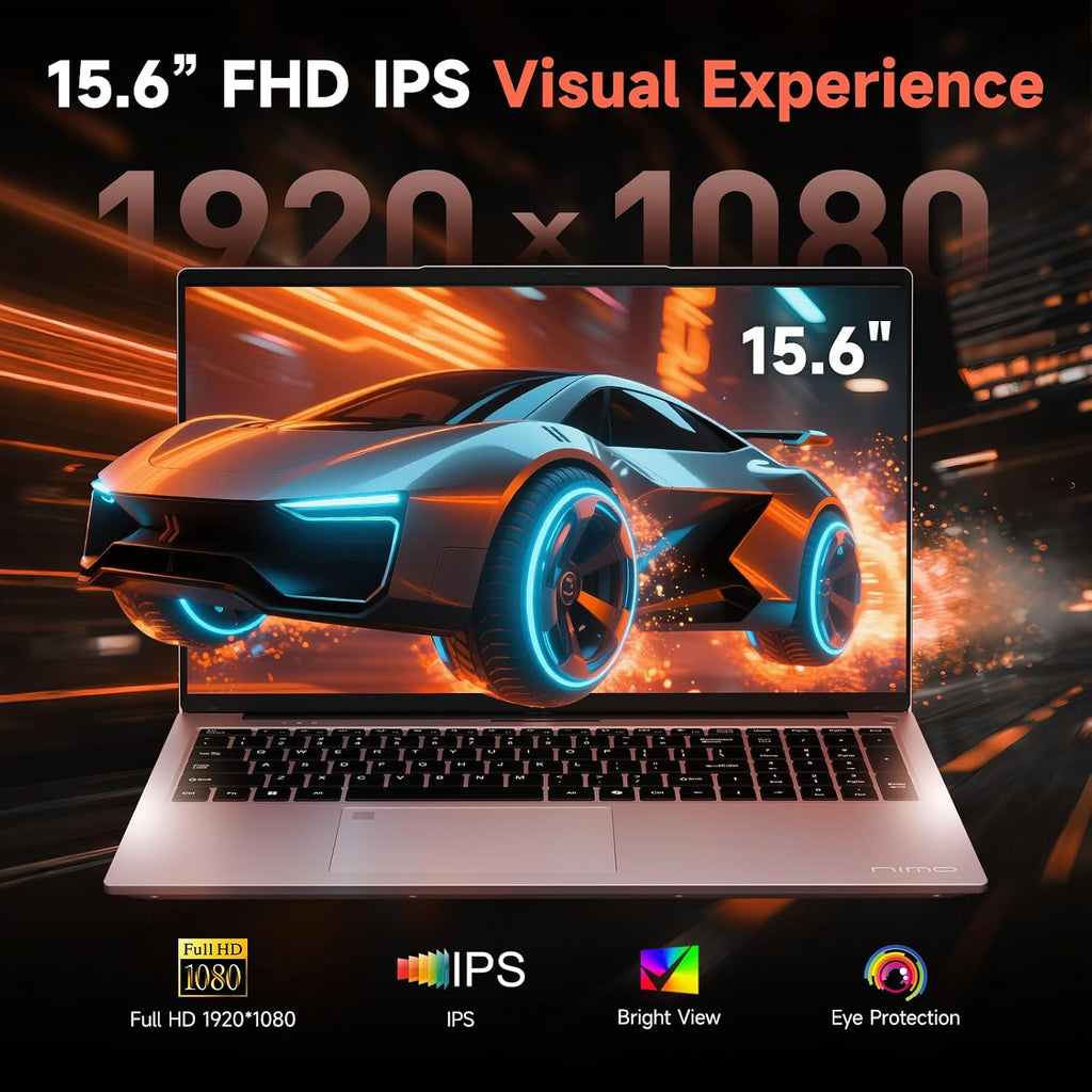 NIMO Gaming Laptop 15.6', AMD Ryzen 7 7735HS (Beat 4.75GHz), 16GB DDR5 RAM, 512GB PCIe 4.0 SSD, Windows 11 Home, 1080P FHD Display, Backlit Keyboard, 100W PD Fast Charge, 2X Full-Function USB-C