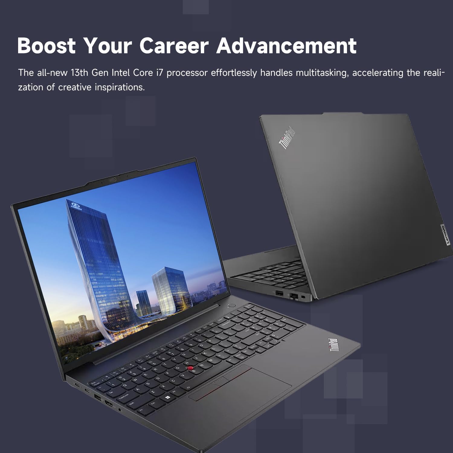 Lenovo ThinkPad E16 Business Laptop, 16' FHD+ Touchscreen, Intel Core i7-1355U, 16GB RAM, 1TB SSD, Fingerprint, Backlit, Webcam, HDMI, Wi-Fi 6, Windows 11 Pro, Bundle with Thunderobot 7-in-1 USB-C Hub