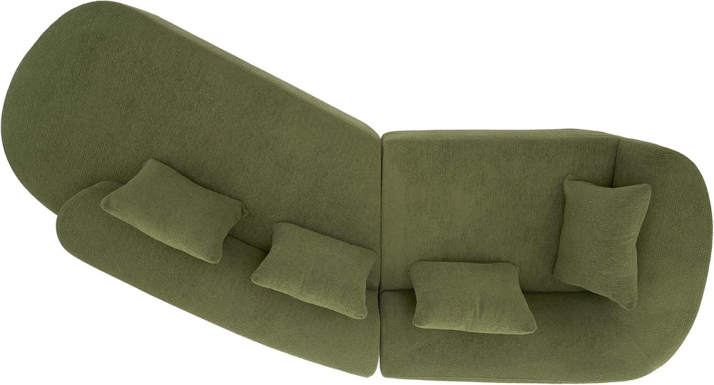 Christopher Knight Home Randa Modern Fabric Upholstered 5-Seater Sofa, Oversized Chair Cloud Couch, Fully Assembled Long Sofa Chaise Lounge, Fully Assembled, Olive Green