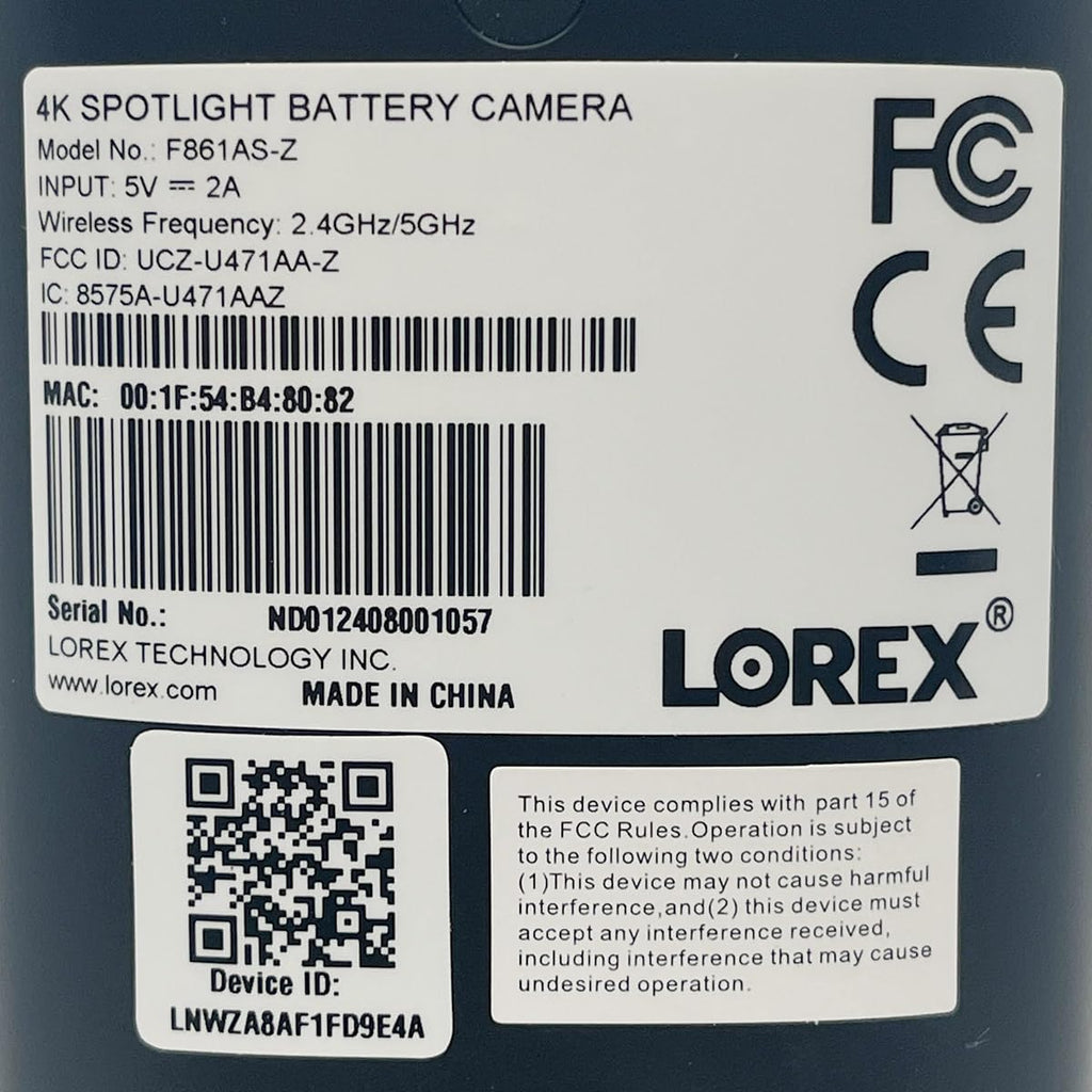 Lorex 4K Battery-Operated Wi-Fi Spotlight Camera | Black | 2-Way Talk | Color Night Vision | Person & Vehicle Detection | Siren | MicroSD Not Included | Cloud-Enabled | IP65 Weatherproof