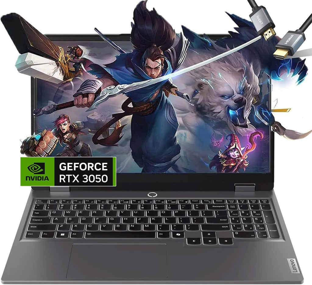 Lenovo LOQ 15 Gaming Laptop - RTX 3050 - Intel Core i5-12450HX Beat AMD Ryzen 7 4800H - 15.6' FHD Display 144Hz - 32GB RAM -1TB PCIe SSD -Backlit Keyboard - Windows 11 - G-SYNC - HDMI Cable
