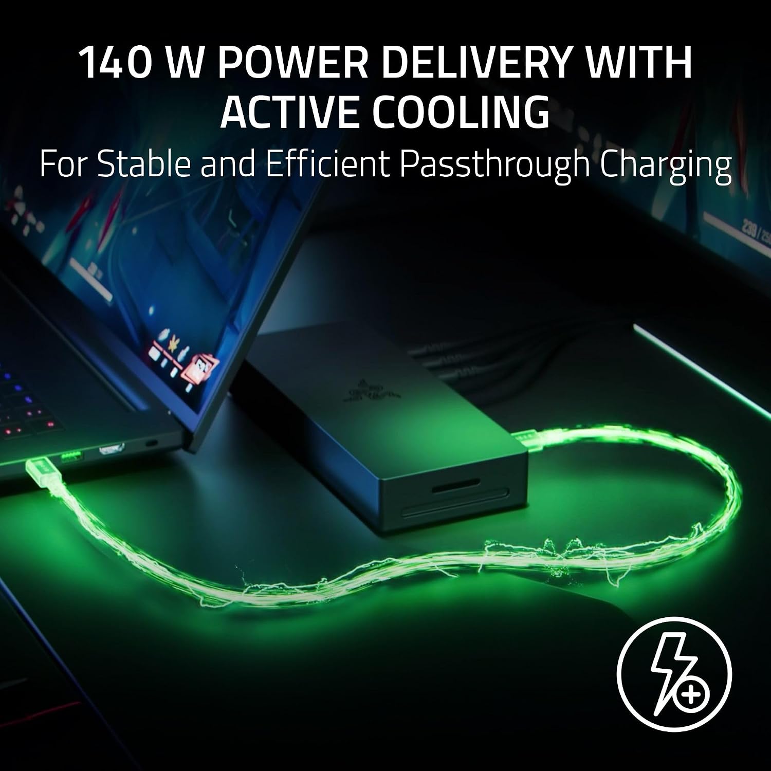 Razer Thunderbolt 5 Dock: 11 Port Docking Station with M.2 SSD Slot - 120Gbps Transfer Speeds - 3X 4K Displays at 144 Hz on TB5/4 Laptops - 140W PD Charging - Active Cooling - TB Share - Mercury