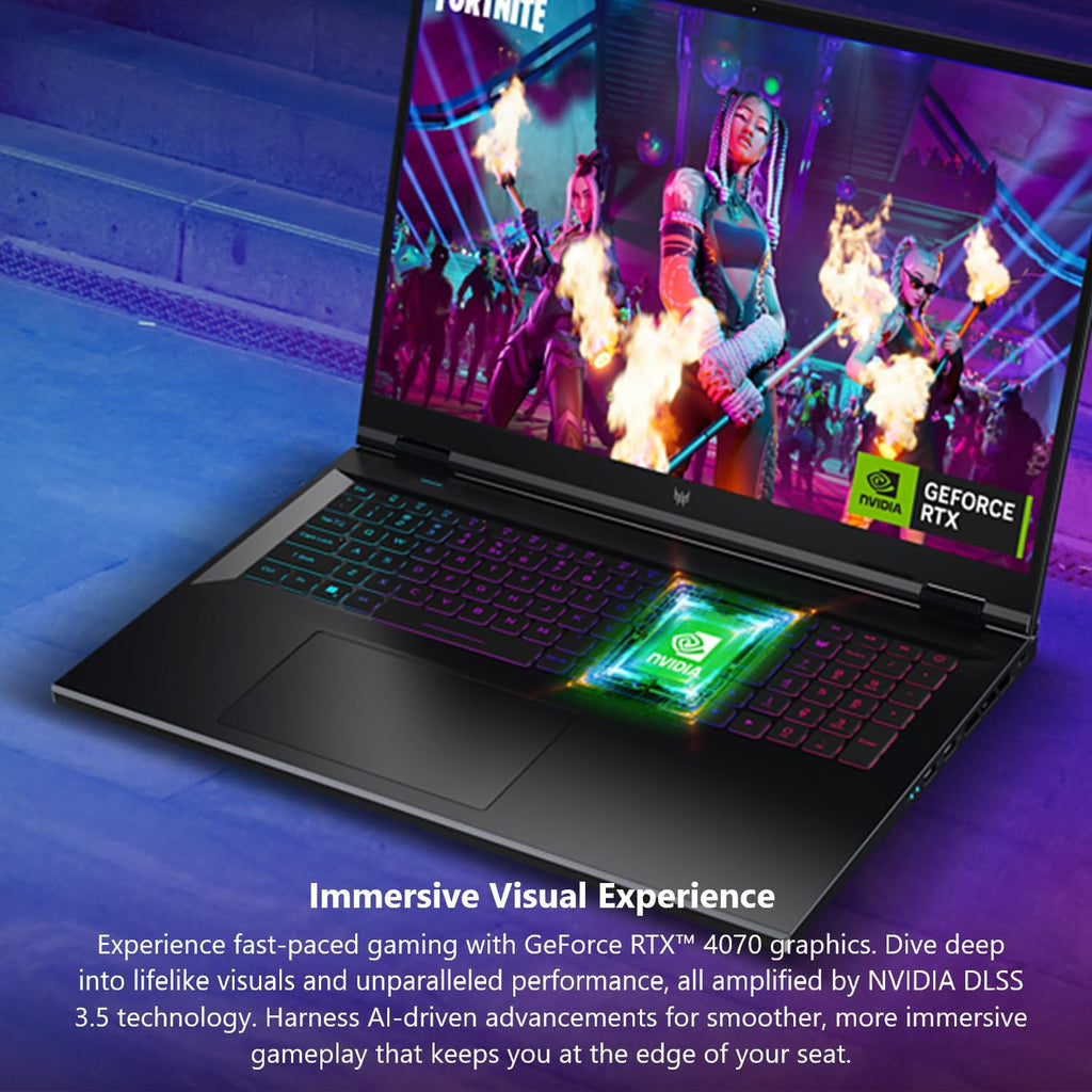 acer Predator Helios Neo 18 Gaming Laptop | Intel Core i7-14700HX | NVIDIA GeForce RTX 4070 | 18' WQXGA 2560 x 1600 165Hz G-SYNC Display | 16GB DDR5 | 1TB Gen 4 SSD | Killer Wi-Fi 6E | PHN18-71-77JT