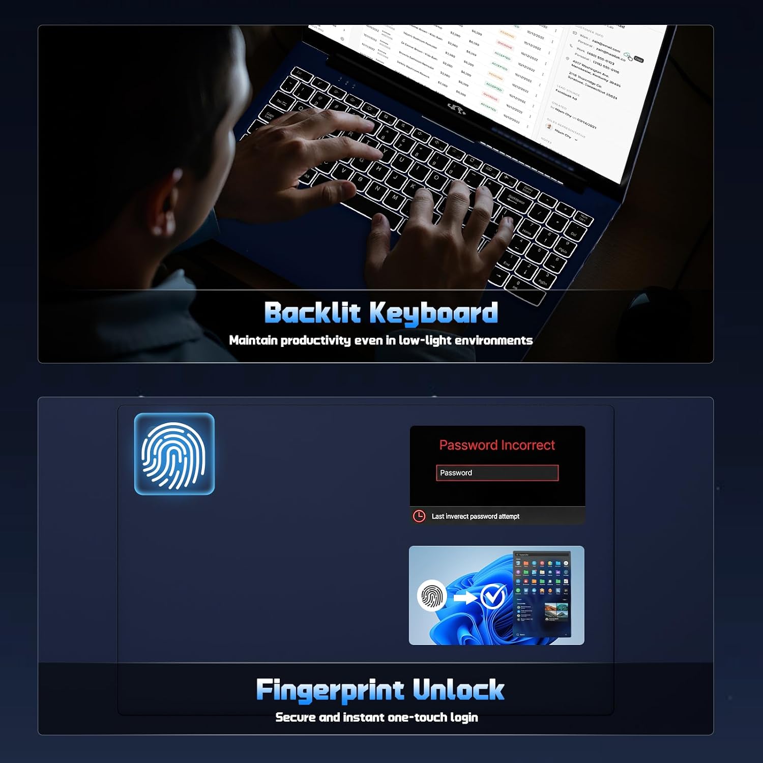 NIMO 15.6' IPS FHD-Student-Laptop,16GB RAM 512GB SSD Intel N150(Beat to i3-10110U, 4 Cores Up to 3.6GHz) Computer with 65W Type-C, Fingerprint, Backlit Keyboard, Wi-Fi 6, BT5.2, 2 Years Warranty