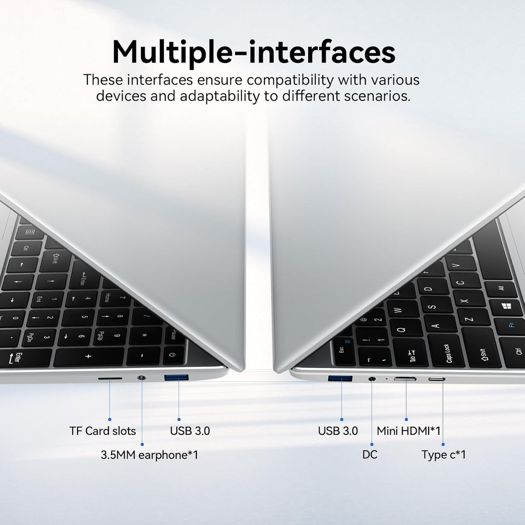 15.6 Inch Laptops, Win 11 Pro Laptop Computer,12GB RAM 512GB SSD, Celeron N100 Quad-Core(Up to 3.4GHz), FHD IPS 1920x1080, HDMI, Type-C, USB 3.0, WiFi 6, BT 5.2, TF Card Reader, 6500mAh