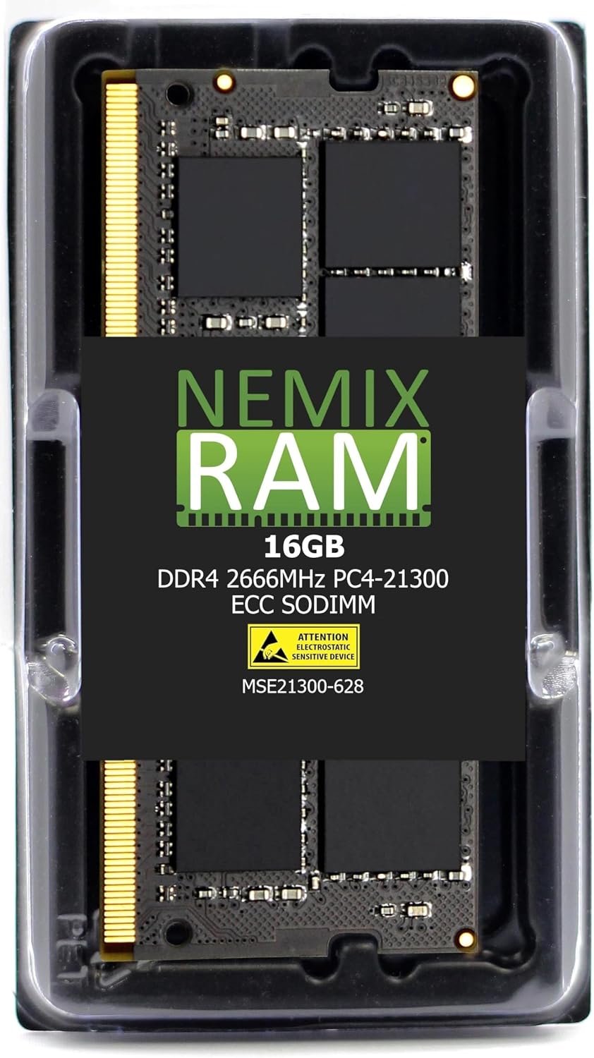 NEMIX RAM 16GB (1X16GB) DDR4 2666MHz PC4-21300 2Rx8 1.2V CL19 260-PIN ECC Unbuffered SODIMM NAS Memory Compatible with Synology DiskStation DS3617xsII