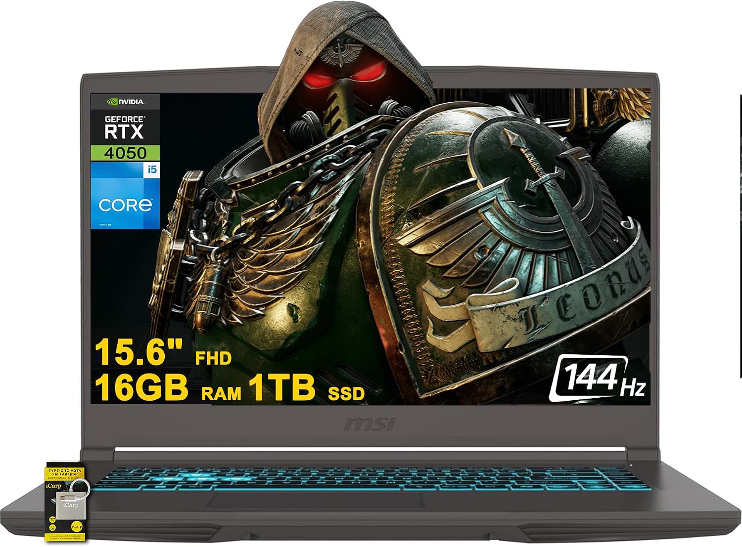 msi Thin 15 Gaming Laptop 15.6 Inch FHD IPS 144Hz Intel 8-Core i5-13420H 16GB RAM 1TB SSD GeForce RTX 4050 Type-C Backlit Win11