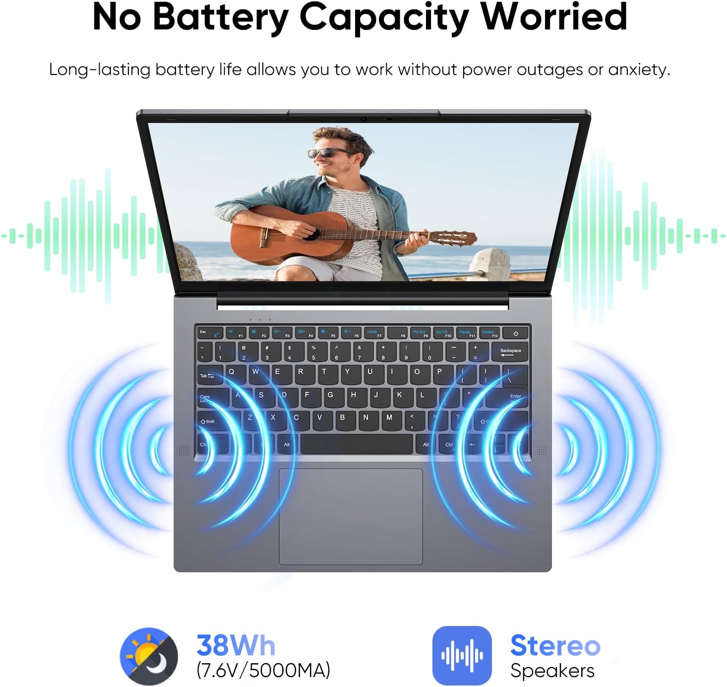 AE86 14.1' Laptop with 2K Screen, 16GB RAM, 512GB SSD, Core Processor, BT5.0 Wi-Fi 5, USB A, Type-C, HDMl, Ultra-Thin and Light Notebook for Business Students