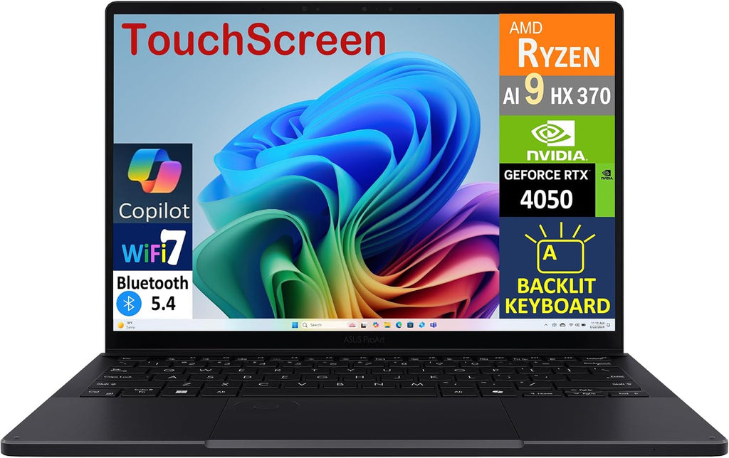 ASUS ProArt PX13 AI Gaming 2-in-1 Laptop 13.3' Touchscreen AMOLED 2.8K Display (AMD Ryzen AI 9 HX 370, 32GB LPDDR5X, 2TB M.2 PCIe SSD, Win 11 Home) with MS 365 Personal, DKZ USB Port Expander