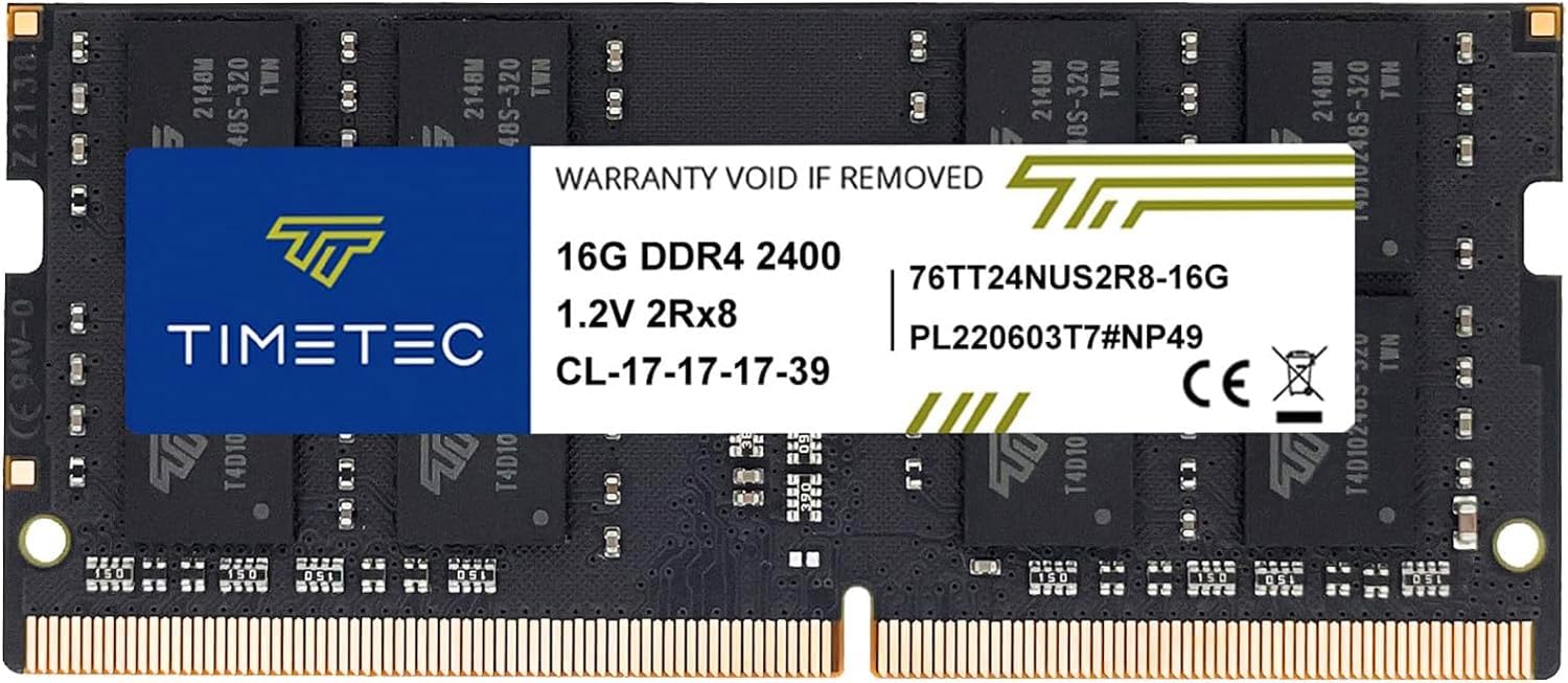 Timetec Hynix IC 16GB DDR4 SODIMM for Intel NUC KIT/Mini PC/HTPC/NUC Board 2400MHz PC4-19200 Non ECC Unbuffered 1.2V CL17 Dual Rank 260 Pin Memory Upgrade(16GB)