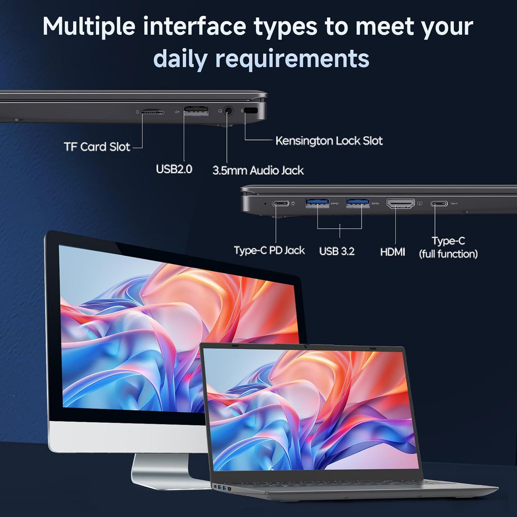 15.6' Laptop, 32GB RAM 512GB SSD, Pentium 6500Y Processor (Beat N5095, Up to 3.4GHz), Laptop Computer with FHD IPS Display, Dual Band Wi-Fi 5, BT 5.0, USB-C, HDMI, Webcam, Long Lasting Battery