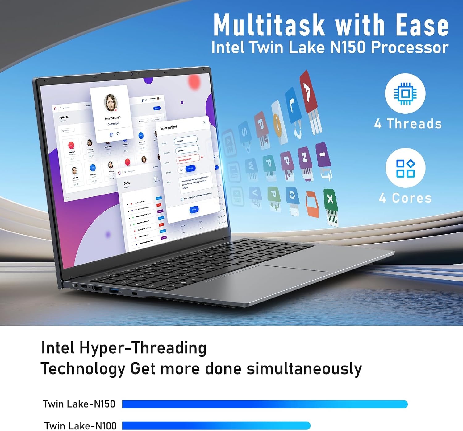 2026 Gaming Laptop,17.3 Inch Office 365 Laptop Computer,16GB RAM 512GB SSD,N150 Processor(4C/4T, Up to 3.6GHz),17.3' FHD 1920 * 1080 Display,WiFi 5,BT4.2, Backlit Keyboard