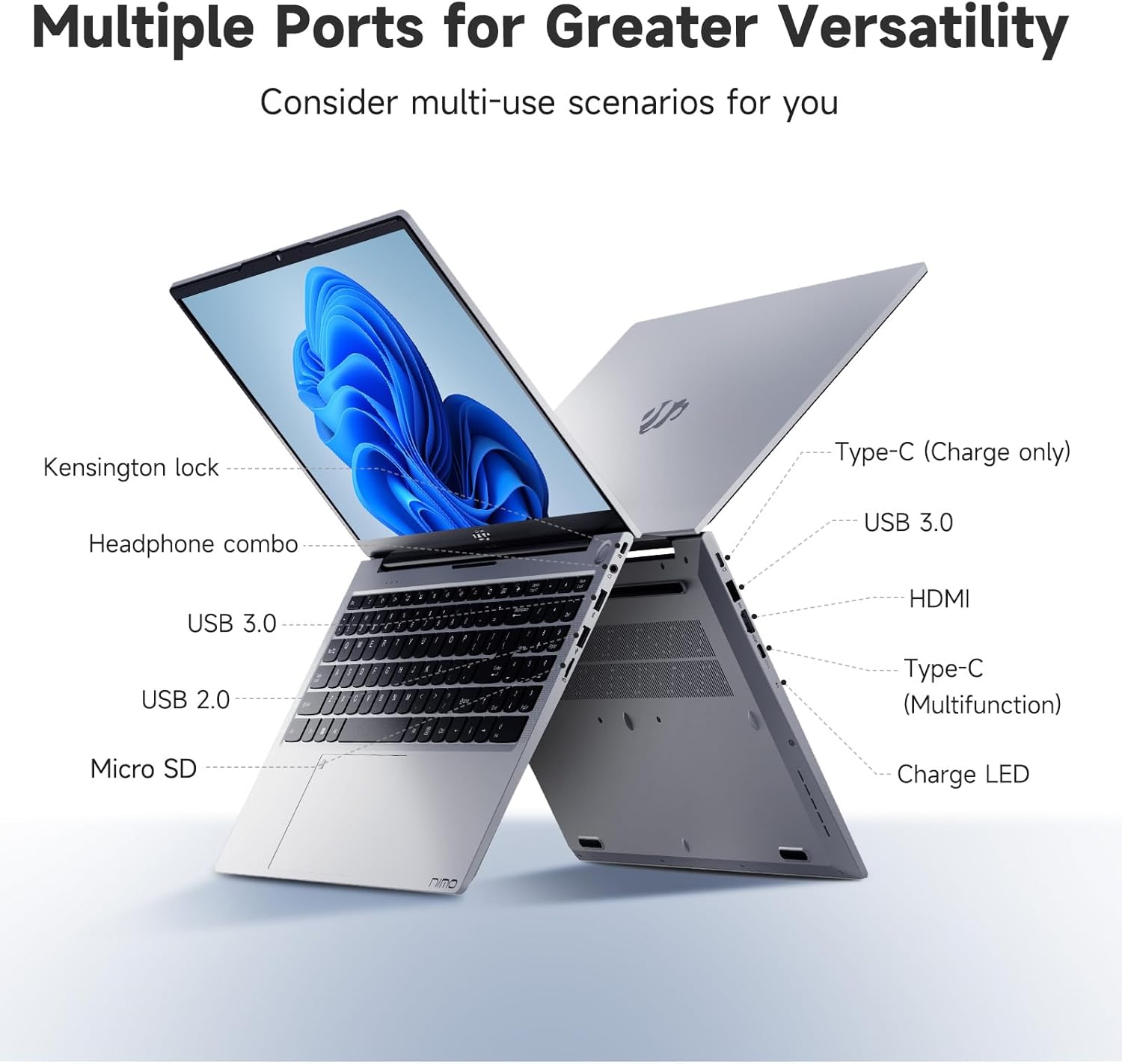 NIMO 15.6' FHD IPS Laptop, 6 Cores i3-1215U 16GB RAM 1TB SSD (Up to 4.4GHz, Beat Ryzen 5 7520U) School Computer with 65W Type-C Wi-Fi 6 Backlit KB Fingerprint for Business Home