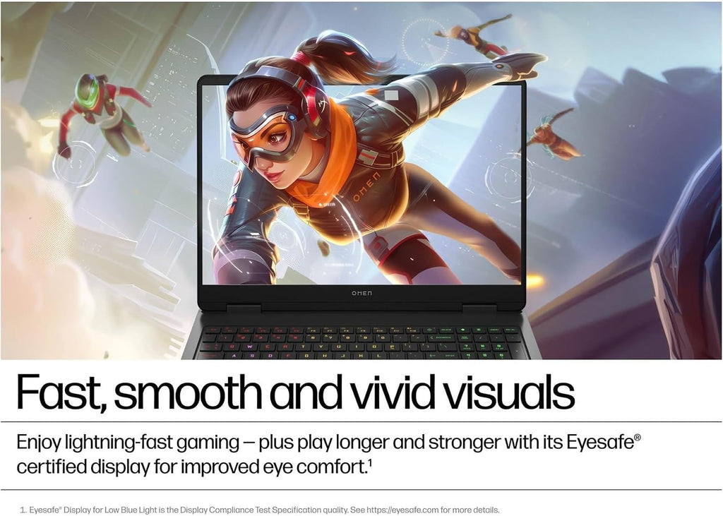 HP OMEN 16 Slim Gaming Laptop (AMD Ryzen 9 8940HX, 64GB DDR5, 2TB SSD, NVIDIA RTX 5060 8GB, 16-core (>Ultra 7-155H)), FHD+ 144Hz Display, 4-Zone RGB Backlit, IR Webcam, Wi-Fi, IST Dock, Win 11 Home