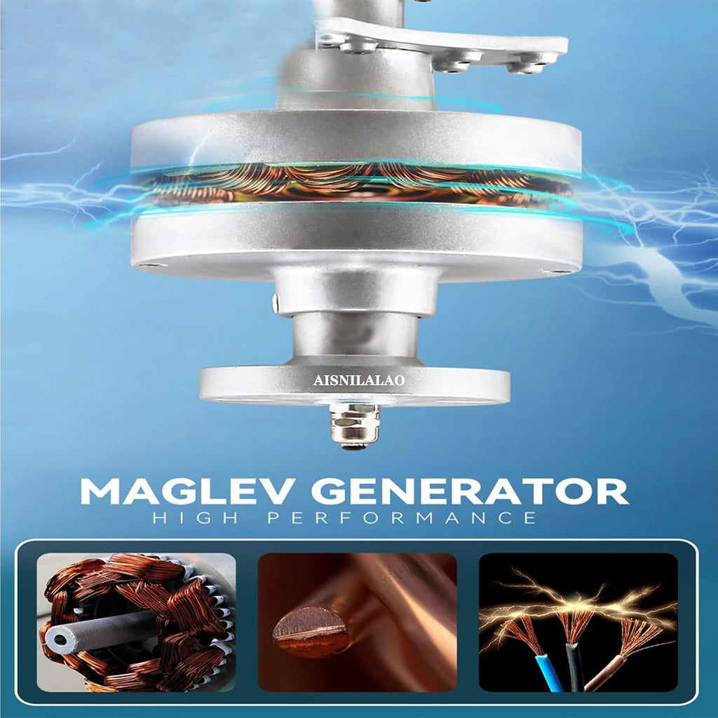 Low Speed Vertical Axis Wind Turbine Generator, 1000W-6000W 220V 48V 24V 12V AC Coreless Maglev Permanent Magnet Generator for Home