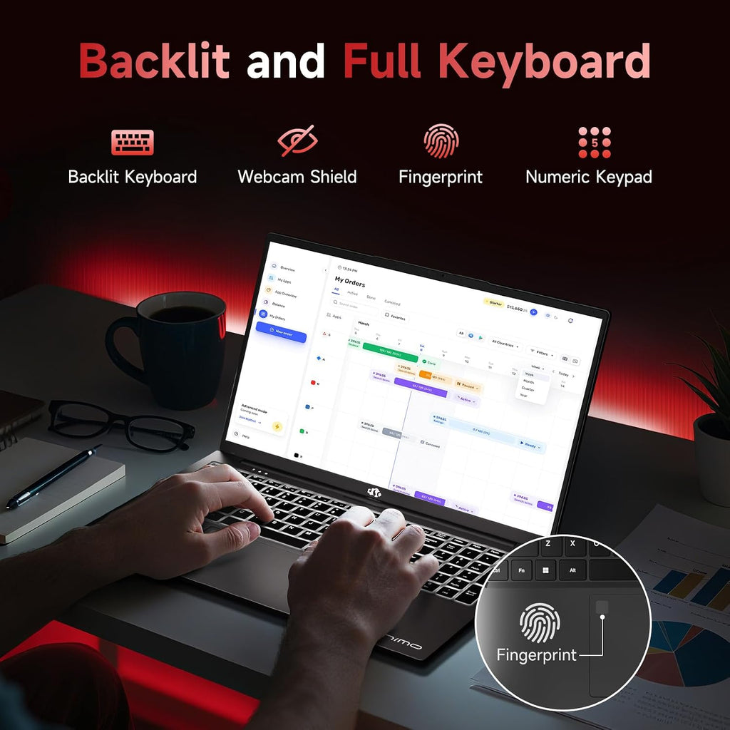 NIMO 17.3' IPS FHD-Gaming-Laptop, AMD Ryzen 5 6600H 32GB DDR5 RAM 1TB SSD (Beat i7-1165G7 Up to 4.5GHz) Radeon 660M GPU-Computer with 100W Type-C Backlit Keyboard Fingerprint