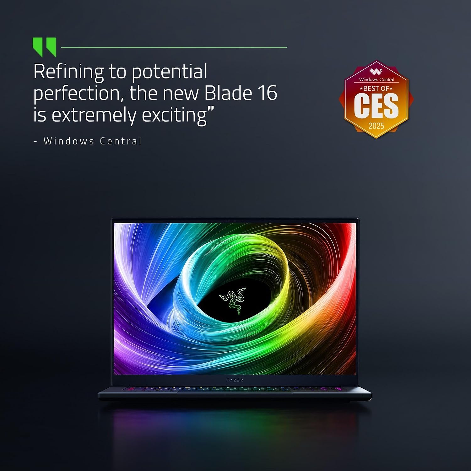 Razer Blade 16 (2025) Gaming Laptop: NVIDIA GeForce RTX 5070 Ti - AMD Ryzen AI 9 365 CPU - QHD+ 240Hz OLED Display - 32GB LPDDR5x RAM - 1TB SSD PCIe Gen4 - Windows 11 - Copilot+ PC - Chroma RGB