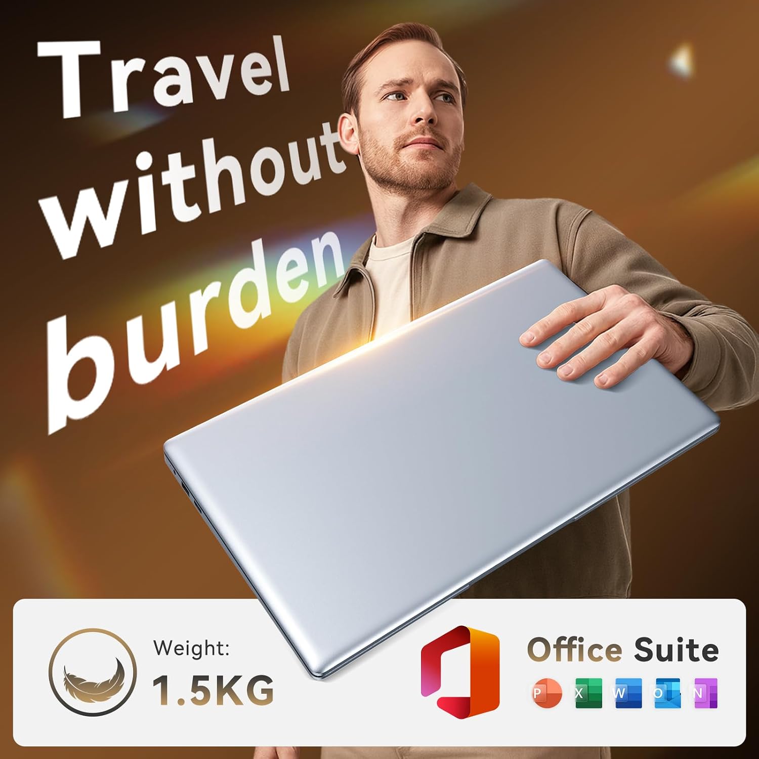 15.6' FHD Laptop Computer, Win 11 Laptop with Dual-Core 4425Y, 16GB RAM 256GB SSD,Lightweight Portable Notebook for Student Online Learning, Home Office, Light Business & Entertainment