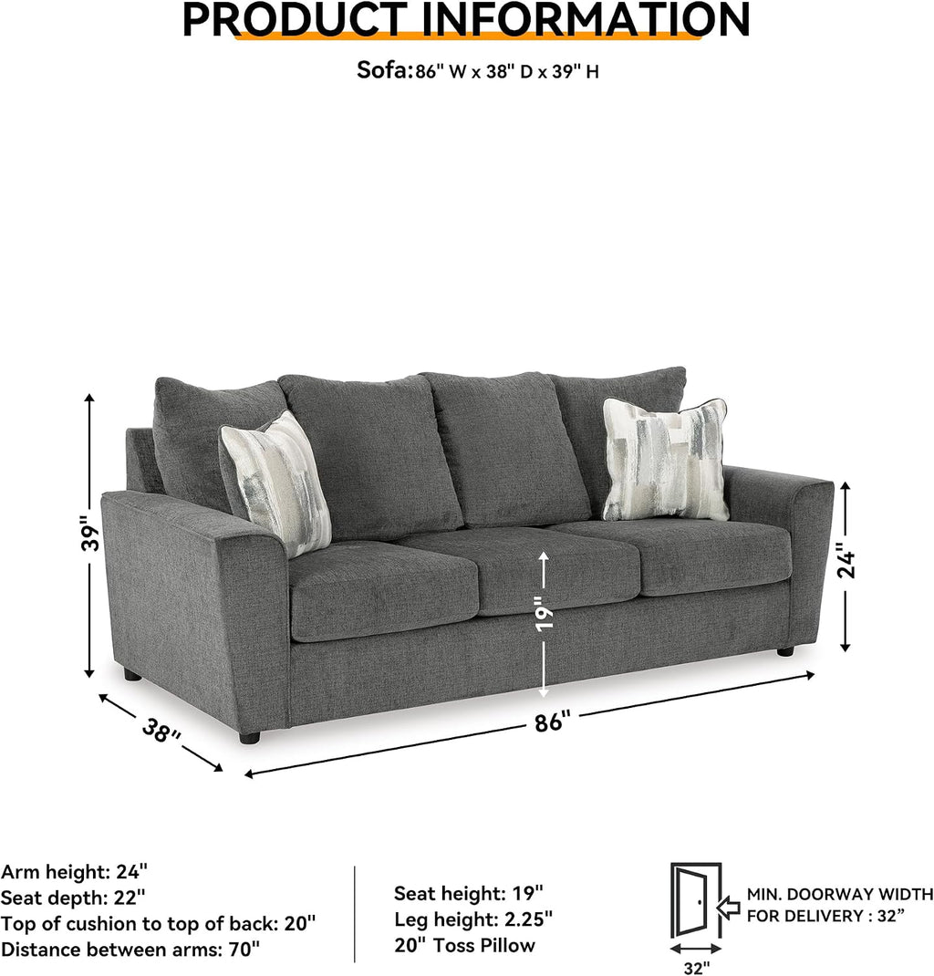 Signature Design by Ashley Stairatt Casual Sofa with Flared Arms, Gray