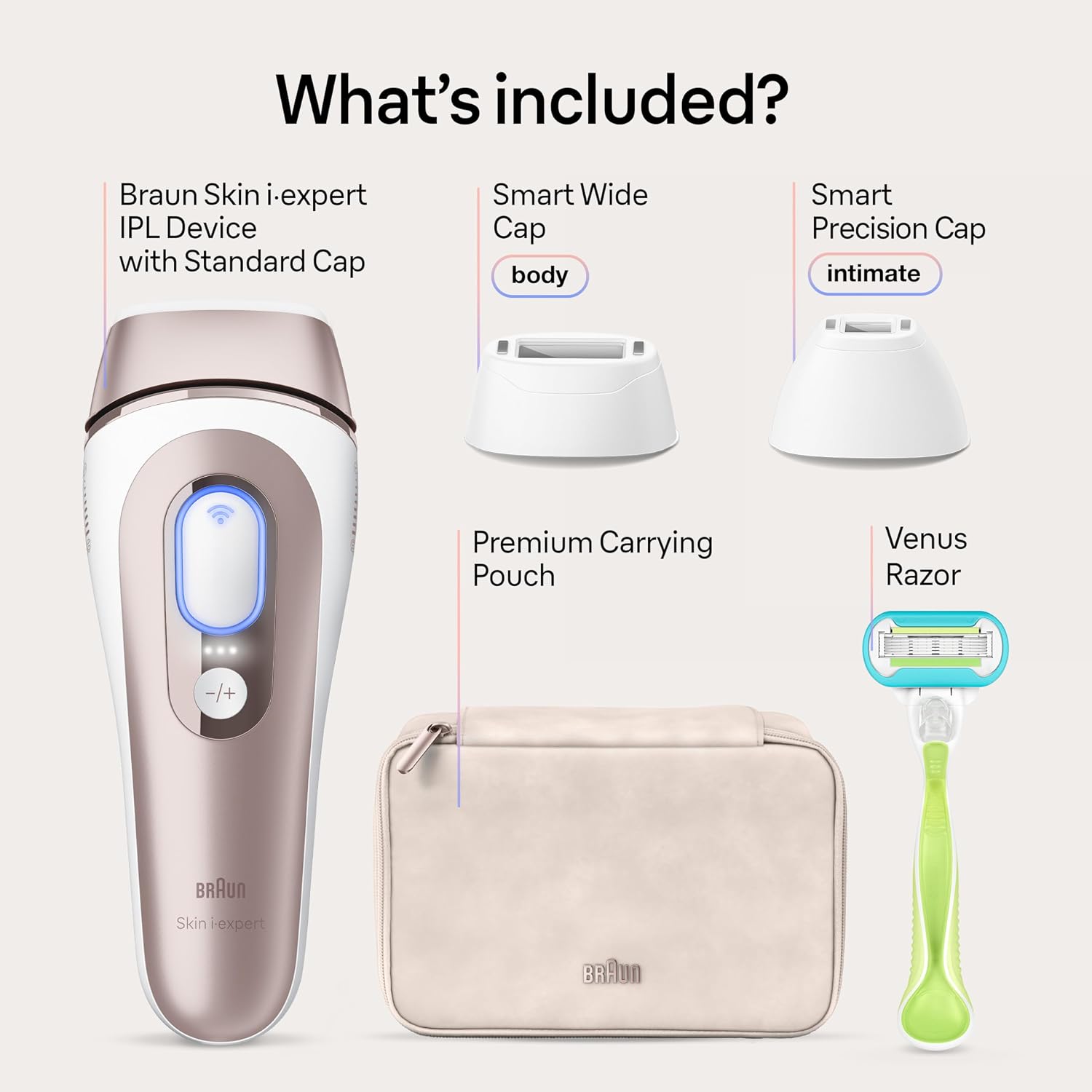 Braun Smart IPL, Skin i·Expert Pro 7, VOGUE's Best Hair Removal Device, IPL Hair Removal for Women and Men, Permanent Laser Hair Reduction At-Home, World's 1st Smart App, 3 Heads, IPL7243