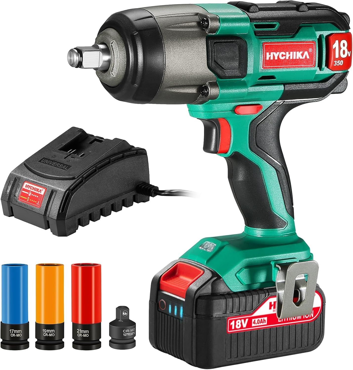 HYCHIKA 18 V Max Cordless Impact Wrench with 1/2 Impact Drivers,True Brushless 16.8V Cordless Compact PowerDrill,2-Tool Power Tool Set Combo Kit
