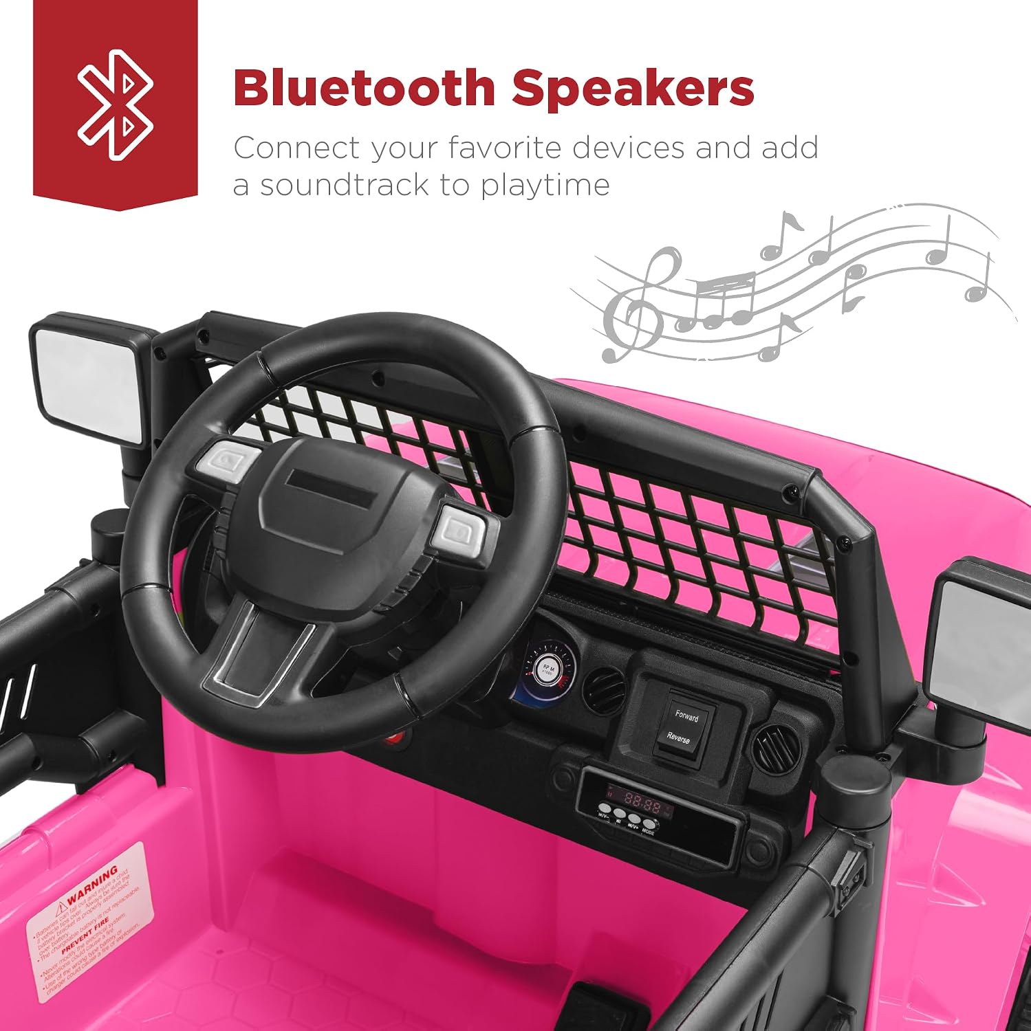 Best Choice Products 12V Kids Electric Vehicle Toy Ride On Car with Parent Remote Control for Toddlers, Seat Harness, 61 lbs Weight Capacity, Locking Doors, Spring Suspension, Bluetooth - Hot Pink