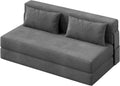 Garvee 4-in-1 Folding Sofa Bed & Chair Bed - Convertible Sleeper, Fold Out Loveseat Sofa Couch with Pillow, Tufted Floor Lounge for Living Room, Bedroom, Guest Room, Dark Gray