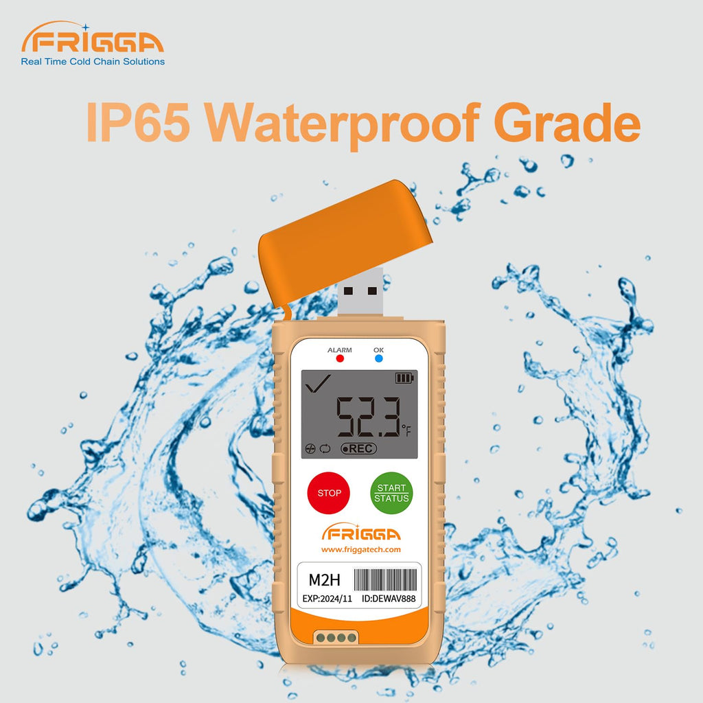Frigga M2H 5pcs Reusable Temperature Humidity Data Logger USB Digital Temperature Recorder Multi-Use 28800 Points High Accuracy PDF CSV Report