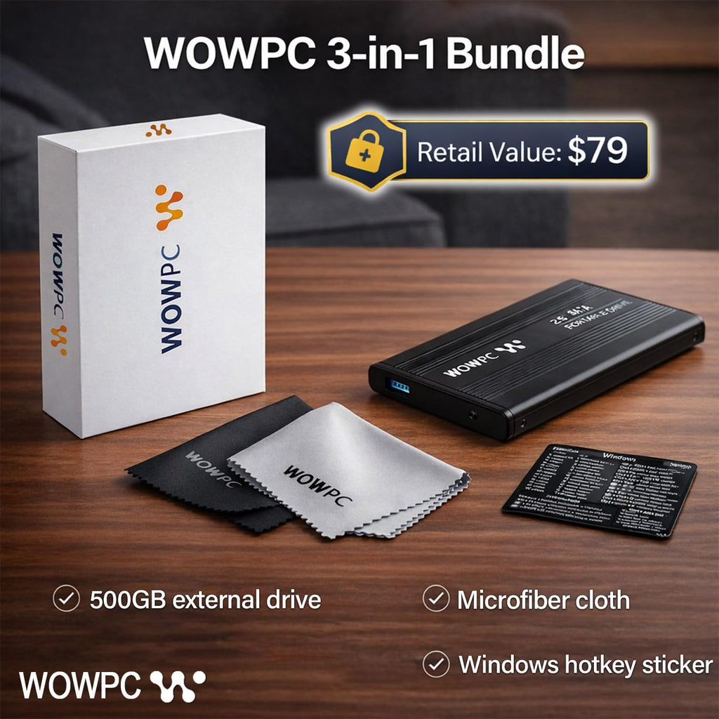 Lenovo Slim 3 Business Laptop | 15.6' FHD Touchscreen | AMD Ryzen 7 5825U | 16GB RAM | 1TB Storage(512GB PCIe SSD+500GB External Drive) | SD Card Reader | Windows 11 Home | WOWPC 3-in-1 Bundle