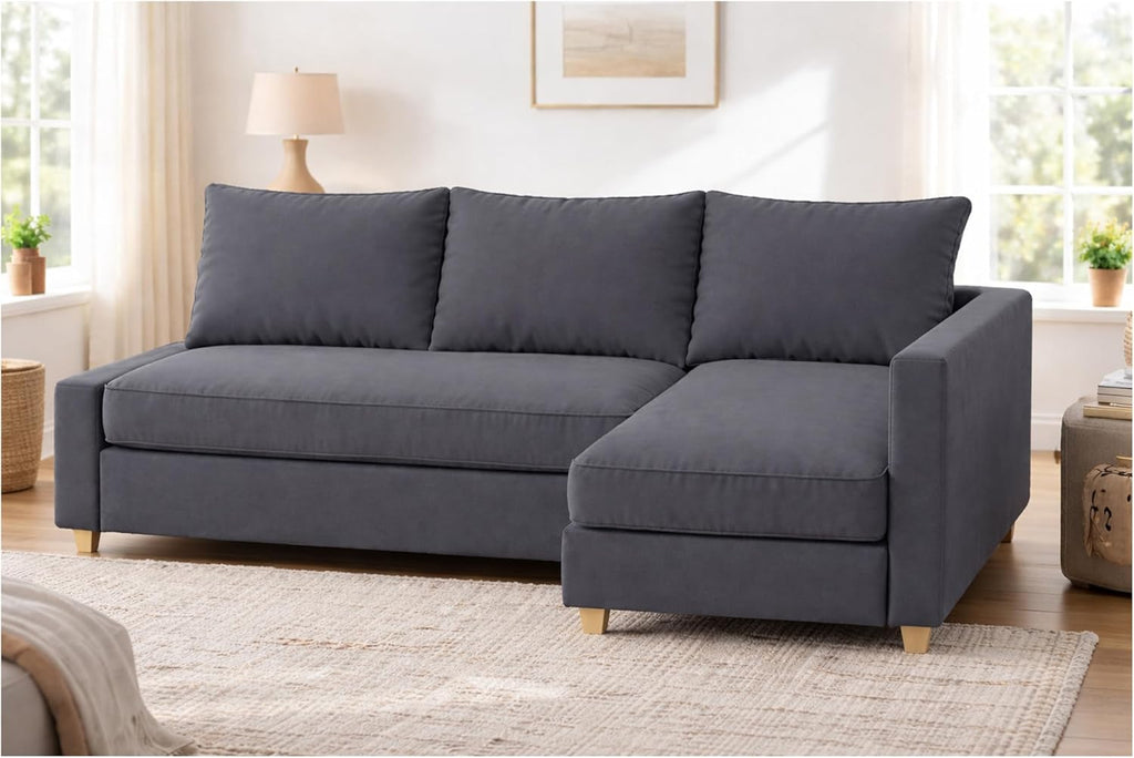 Durable Polyester Flax Friheten Sleeper Sofa Cover Replacement is Compatible with IKEA Friheten Sofa Bed, Or Corner, Or Sectional Slipcover. Sofa Cover Only (Dark Gray Left Chaise)