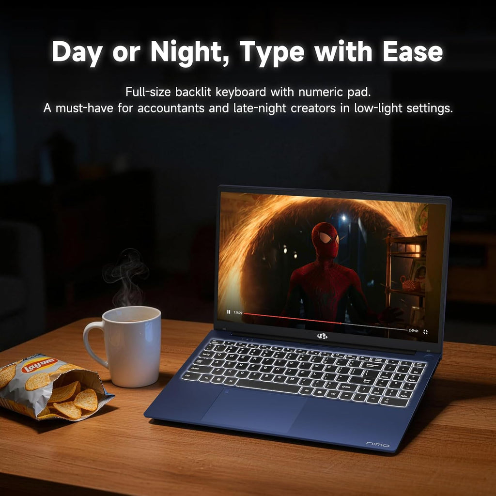 NIMO 15.6' IPS FHD-Business-Laptop, 8 Cores AMD Ryzen 7 Pro 6850U 32GB LPDDR5 RAM 1TB SSD (Beat i7-1360P Up to 4.7GHz) Radeon 680M 100W Fast PD for Content Creators & Student 2-Yr Warranty