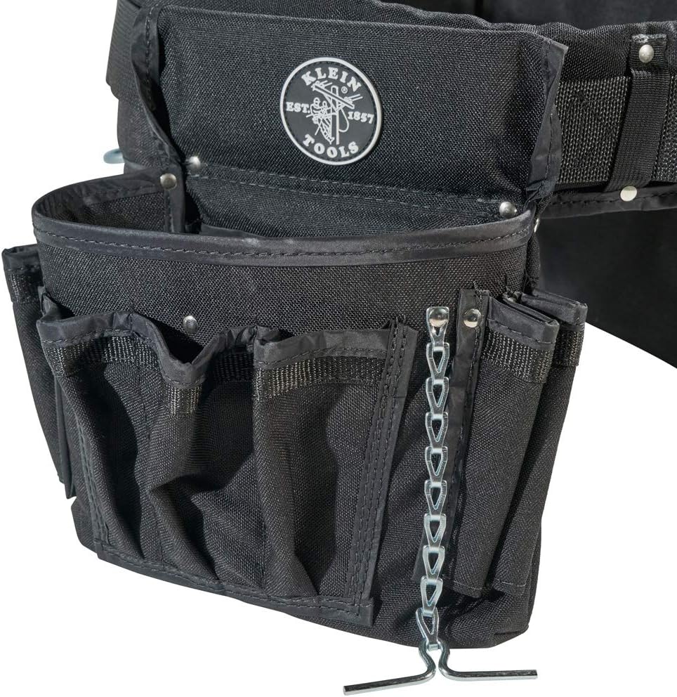 Klein Tools 5710XL Electrician's Powerline Padded Tool Belt and Tool Pouch Combo, X-Large, 4-Piece