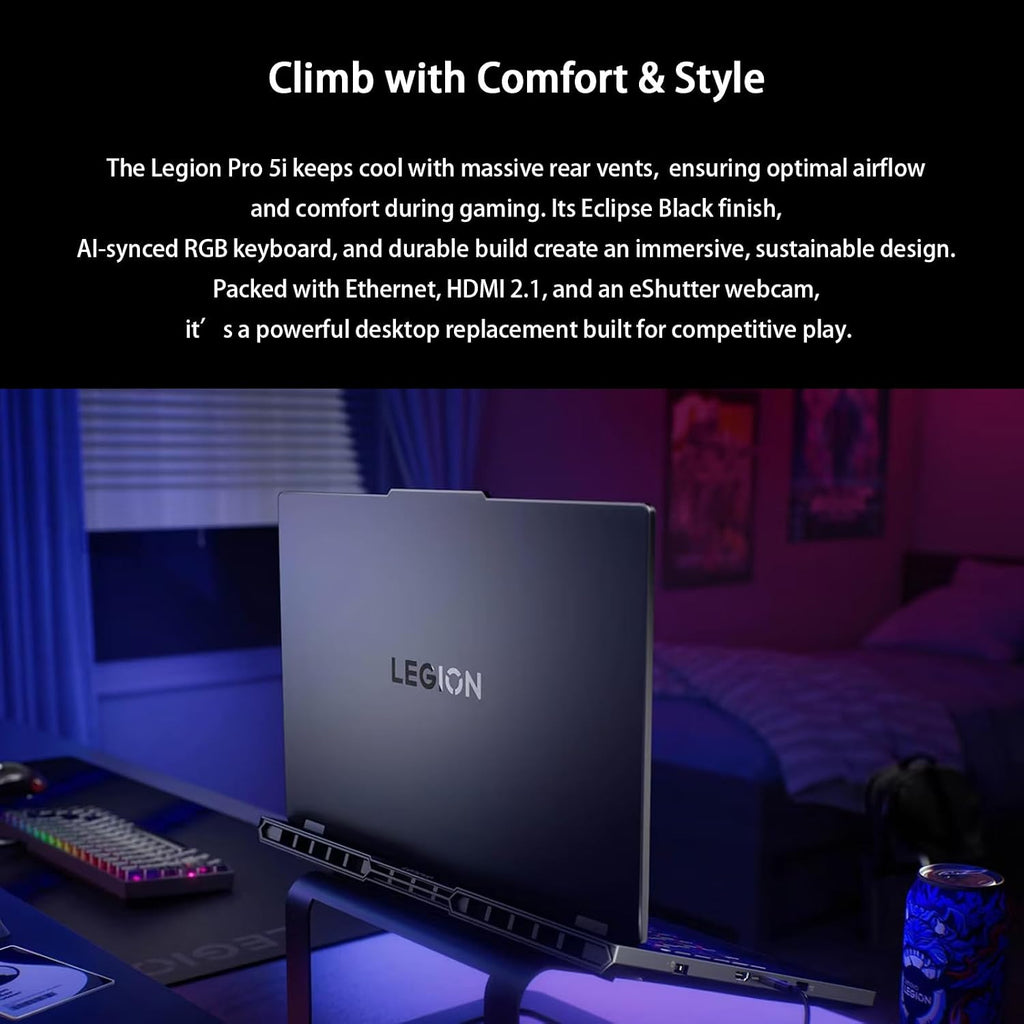 Lenovo 2025 Legion Pro 5i 16' Gaming Laptop - GeForce RTX 5070Ti 12GB GDDR7, Intel Ultra 9 275HX(Up to 5.4GHz), 165Hz OLED WQXGA Display, RGB Backlit, Wi-Fi 7, Win 11 Pro, 64GB DDR5 RAM, 8TB SSD