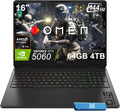 HP OMEN 16 Slim Gaming Laptop (AMD Ryzen 9 8940HX, 64GB DDR5, 4TB SSD, NVIDIA RTX 5060 8GB, 16-core (>Ultra 7-155H)), FHD+ 144Hz Display, 4-Zone RGB Backlit, IR Webcam,IST Dock, Wi-Fi, Win 11 Home