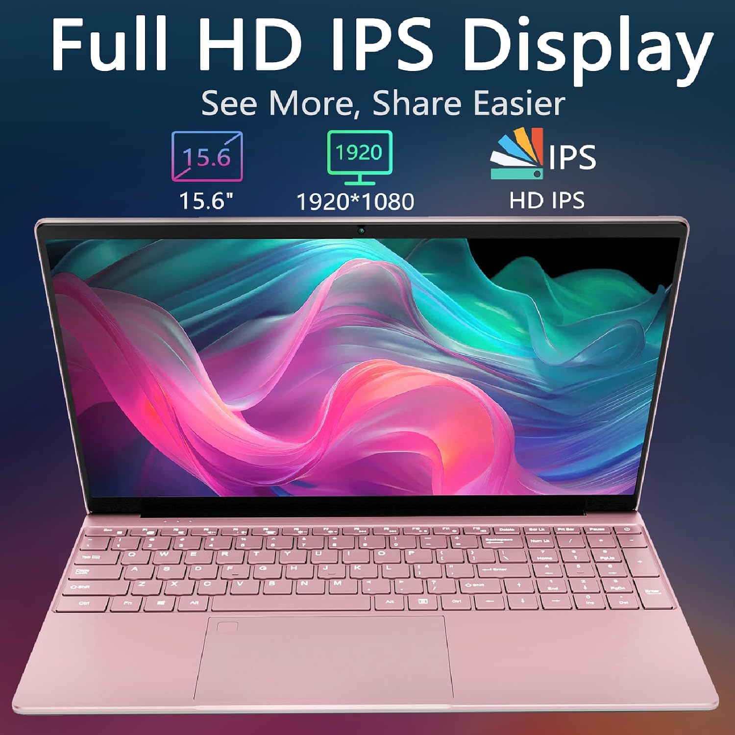 KurieTim 15.6' IPS FHD Laptop Computer with 32GB DDR4 RAM 512GB SSD N95 Processor (4C4T, Up to 3.4GHz) Dual Band WiFi, Fingerprint, Backlit Keyboard, Win11Pro Computer – for Work, School, Business