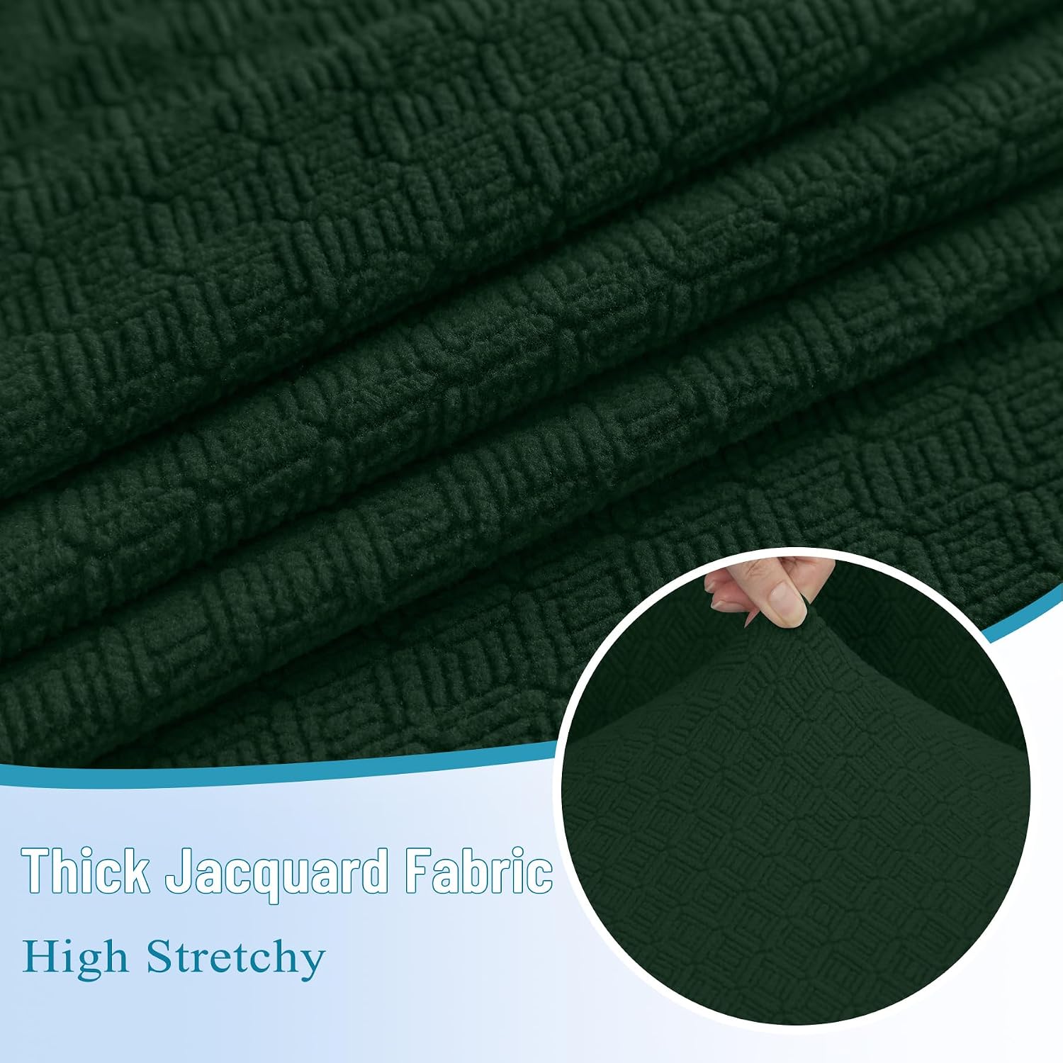 HDCAXKJ Waterproof Sectional Couch Cushion Covers 11 Pieces Stretch Jacquard L Shaped Corner Sofa Slipcover Back Cover Soft Sofa Seat Cushion Covers for Dogs (5 Seater and 6 Backrest, Blackish Green)