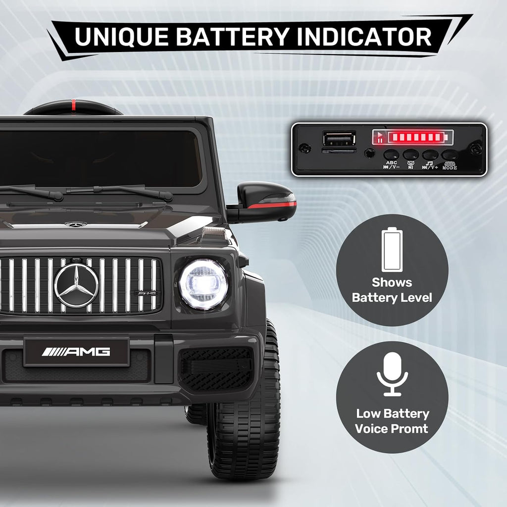 ANPABO Licensed Mercedes-Benz G63 Car for Kids, 12V Ride on Car w/Parent Remote Control, LED Headlights, Music Player/Bluetooth & Horn, Soft Start, Low Battery Prompt, Kids Electric Car, Black