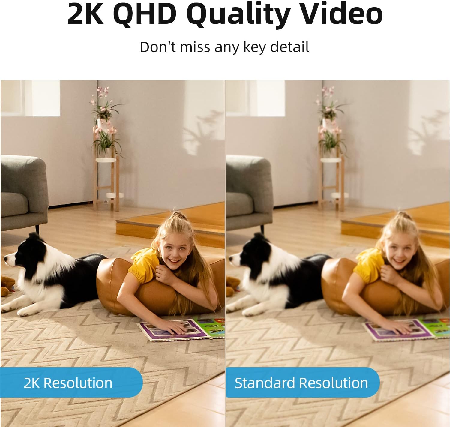 AOSU 2K Security Camera Indoor, Baby Monitor Pet Camera 2 Pack Security Cameras Outdoor Wireless, 2 Cam-Kit, No Subscription,