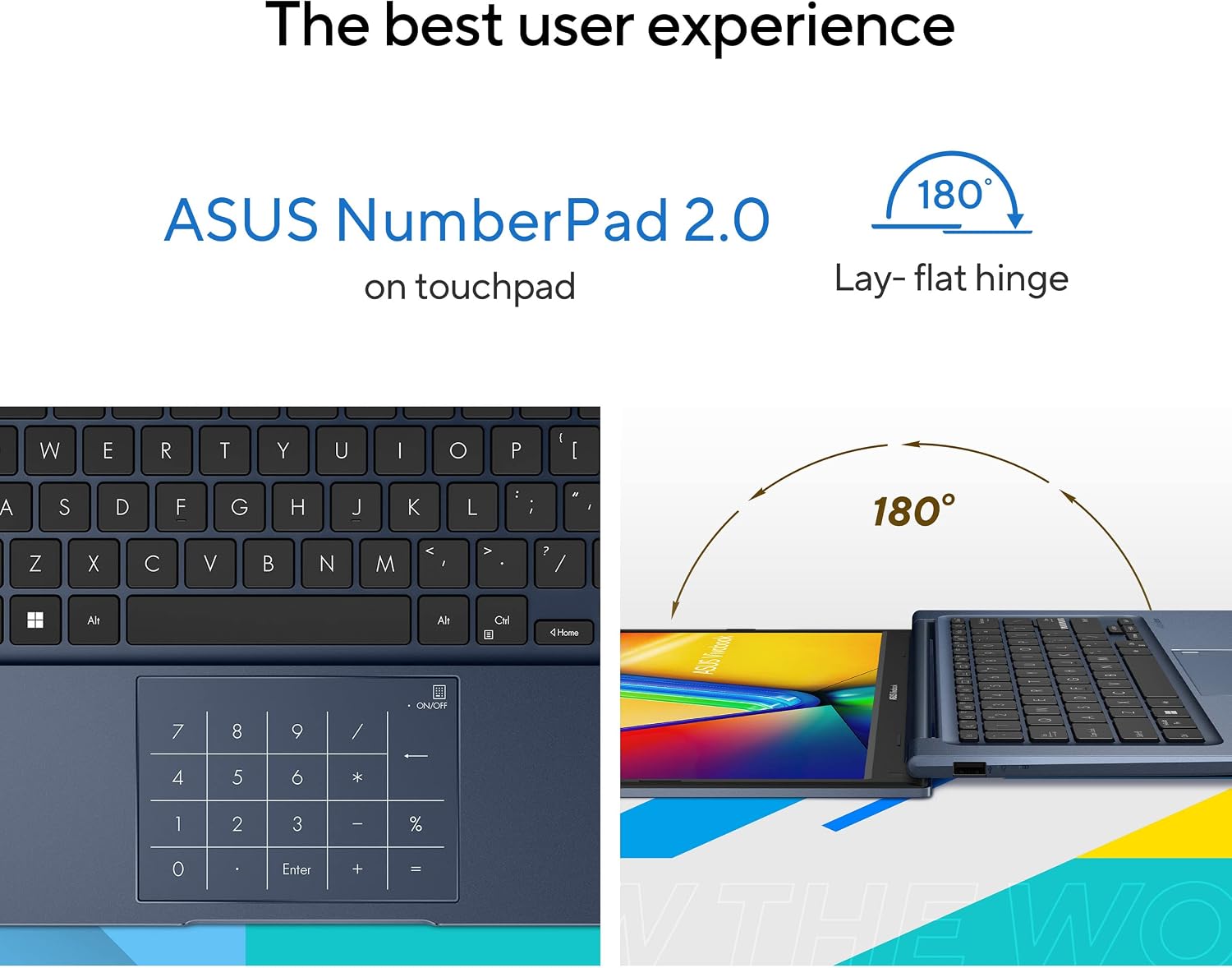 ASUS 2023 Vivobook 14 Laptop, 14' FHD (1920 x 1080) Display, Intel Core i5-1235U CPU, Intel Iris Xᵉ Graphics, 8GB RAM, 256GB SSD, Windows 11 Home, Quiet Blue, F1404ZA-AS51