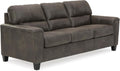 Signature Design by Ashley Navi Faux Leather Modern Queen Sofa Sleeper, Gray