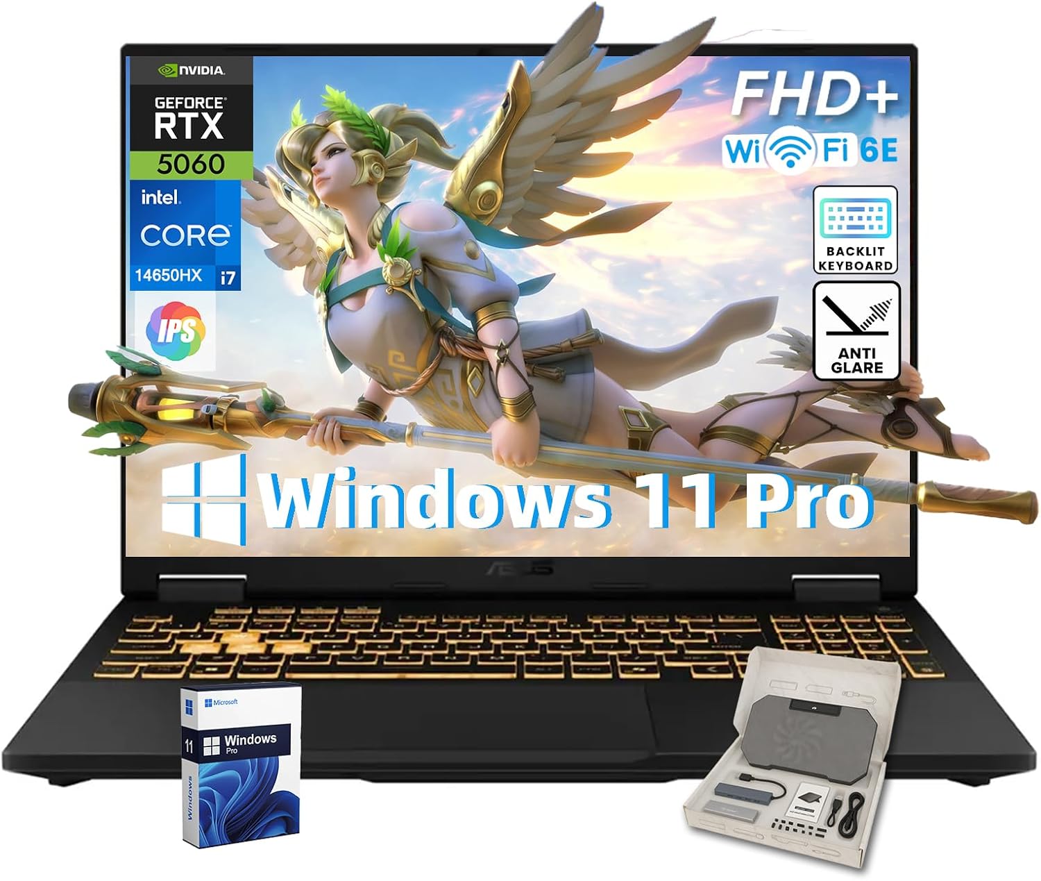 ASUS TUF F16 Gaming Laptop, Dedicated GeForce RTX 5060 GDDR7, 16'' FHD+ Anti-Glare Display, Intel 16-Core i7 14650HX, Backlit KB, Facial Recognition, Win 11 Pro, Accessories, 32GB DDR5+1TB SSD